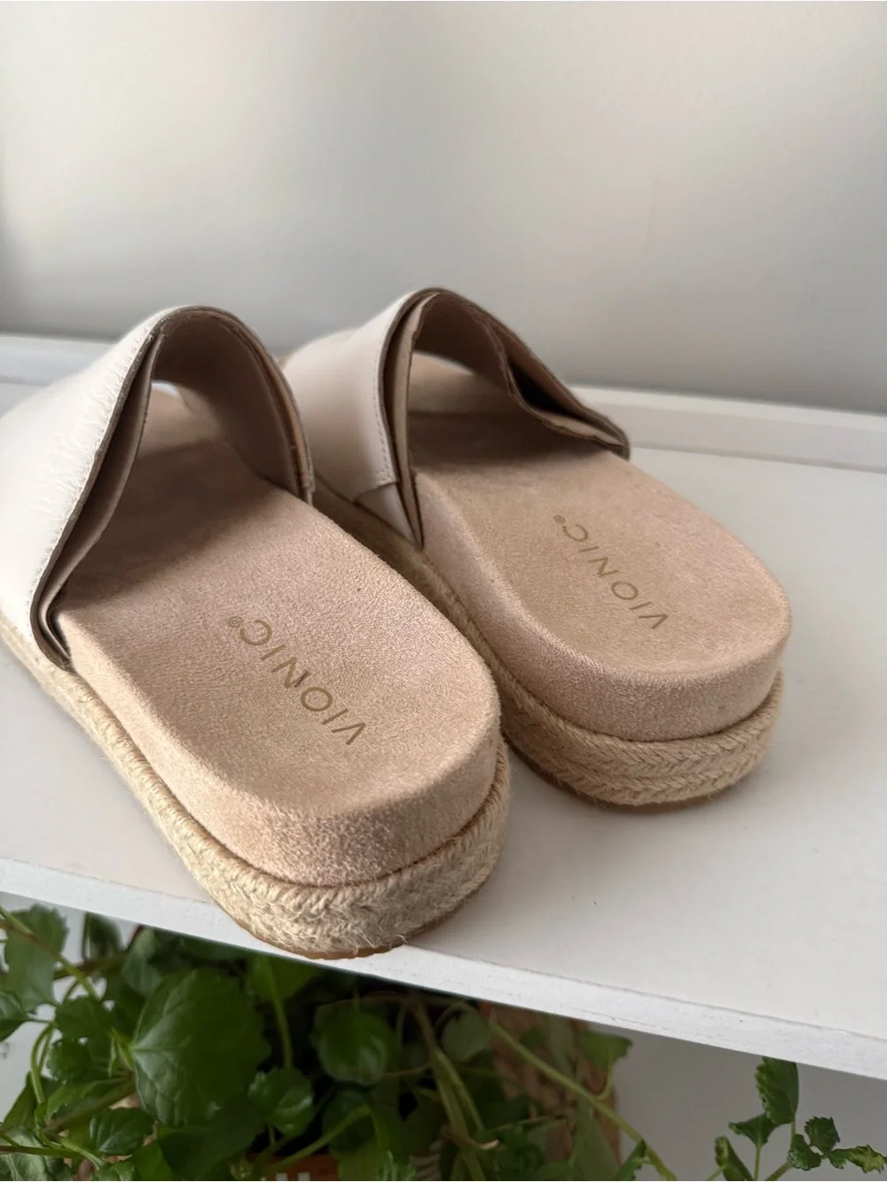 Vionic Yazmina Cream Slide Espadrille Platform Sandals - Picture 5 of 6